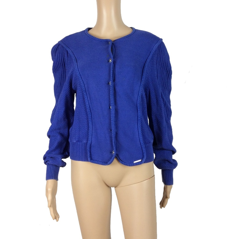 Geiger cotton button up cardigan blazer